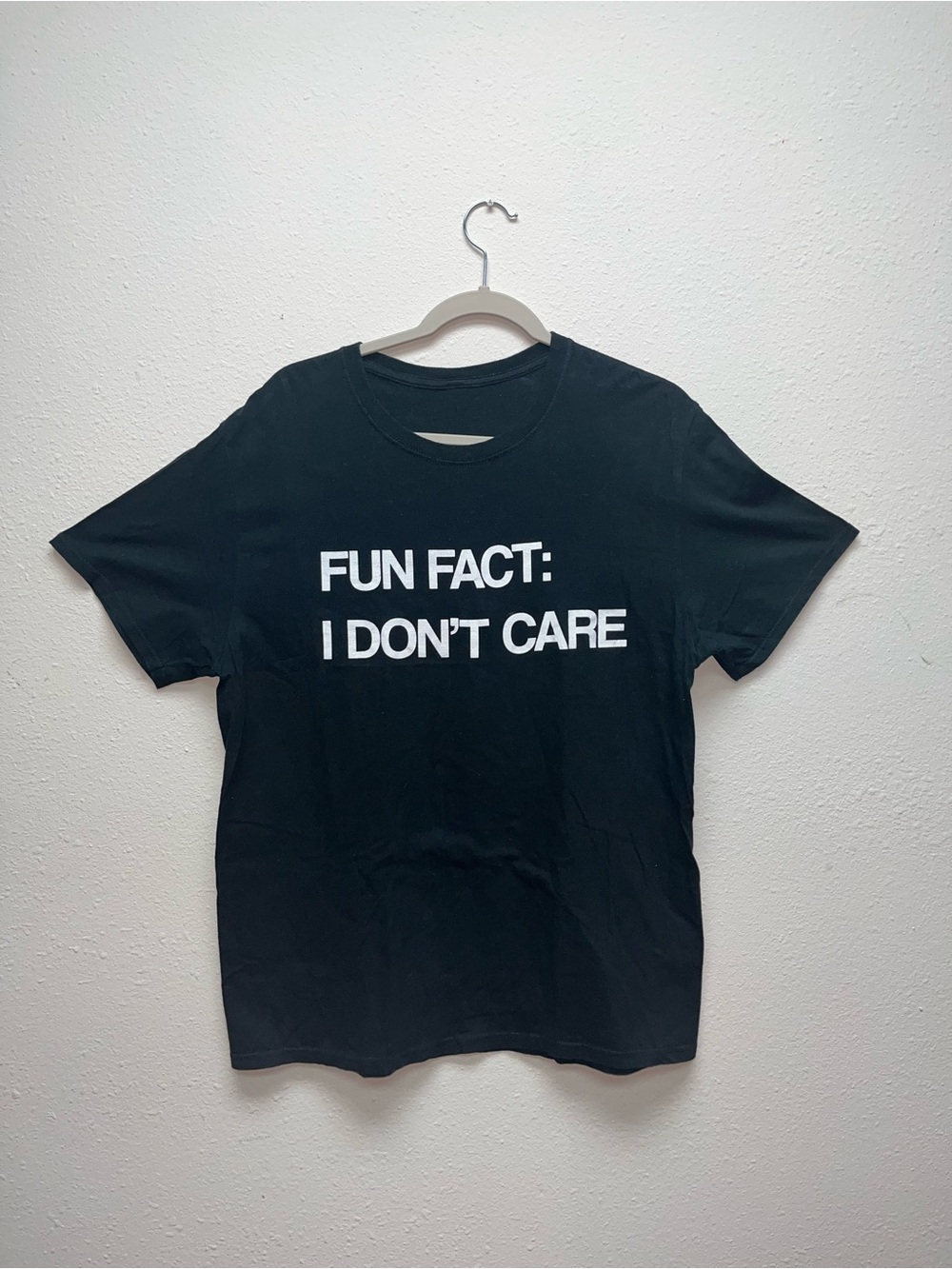 FUN FACT: I DON’T CARE Black T-Shirt